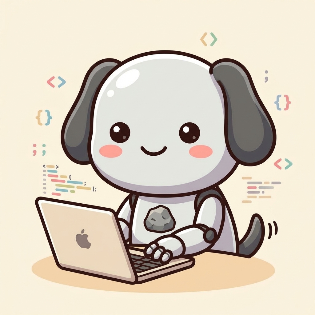 Dori mascot typing while working through the demo